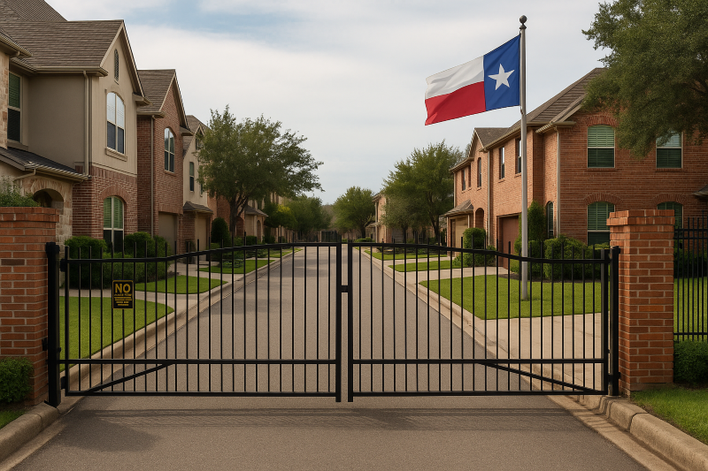 Texas Gated Communities and Public Street Restrictions Texas Gated Neighborhood with Restricted Street Access