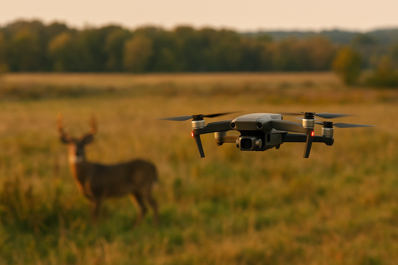 Drone Use and Wildlife Monitoring in Texas Drone Flying in Open Texas Field