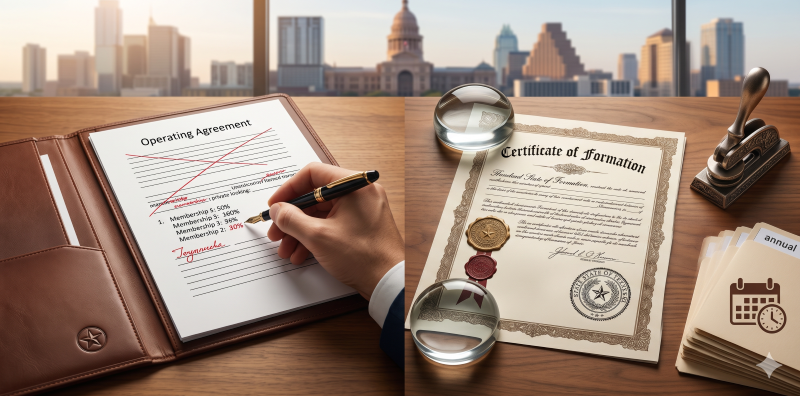 Texas LLC Amendment Documents and State Filings